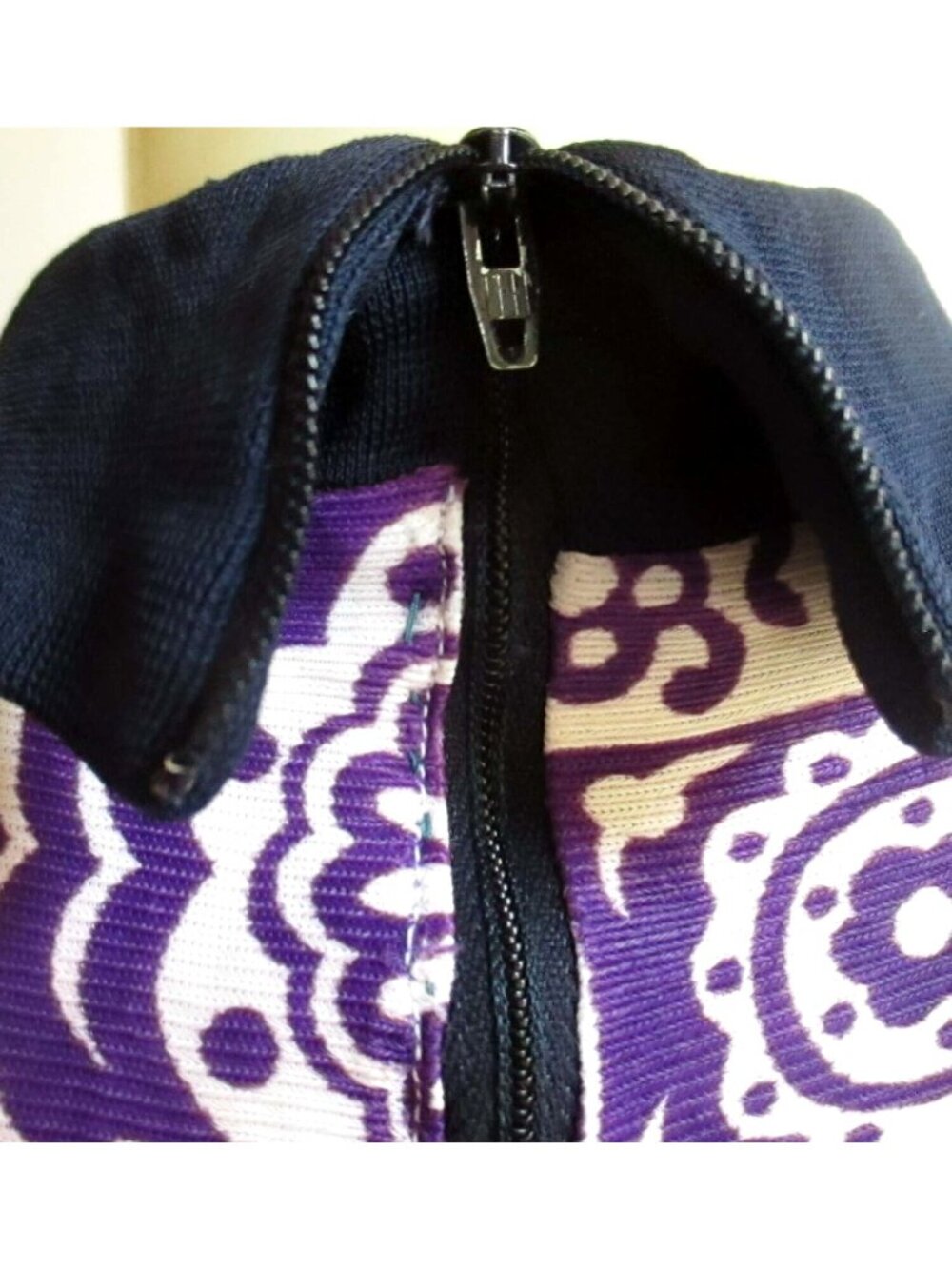 True Vintage Dress 6/8 1970's Mod Purple Print Acetate Mini Geometric Zipback